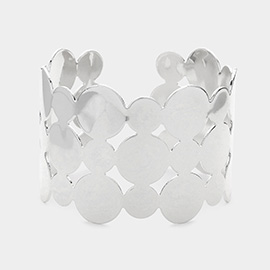 Geometric Metal Round Cluster Cuff Bracelet