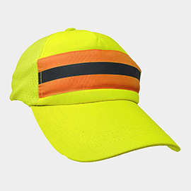 Stripe Pointed Neon Baseball Cap