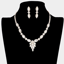 CZ Marquise Stone Cluster Necklace
