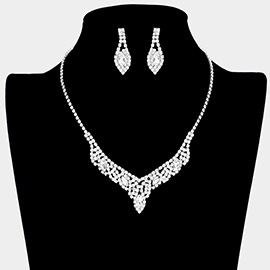 Marquise Stone Accented Rhinestone Necklace