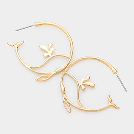 Metal Whale Detailed Hoop Earrings