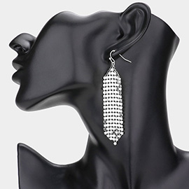 Secret Box _ Bubble Stone Embellished Mesh Chain Dangle Earrings