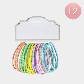 12 Set of 24 - Twisted Ponytail Hair Bands