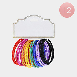 12 Set of 24 - Twisted Ponytail Hair Bands