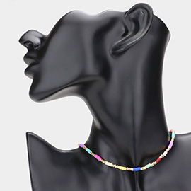 Heishi Beaded Choker Necklace