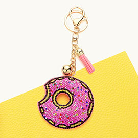 Bling Donut Tassel Keychain