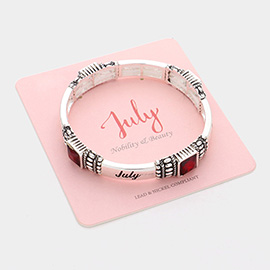 July - Birthstone Accented Stretch Bracelet