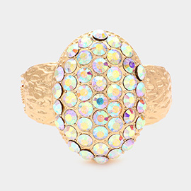 Bubble Stone Cluster Hinged Evening Bracelet