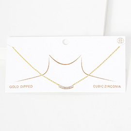 Gold Dipped CZ Baguette Cluster Pendant Necklace