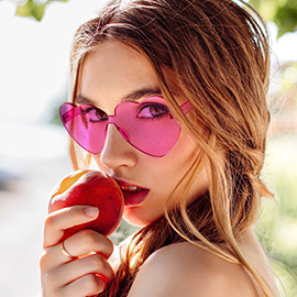 Tinted Heart Wayfarer Sunglasses