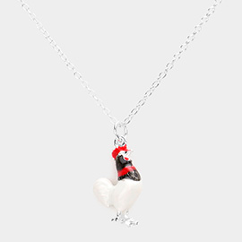 3D Rooster Pendant Necklace