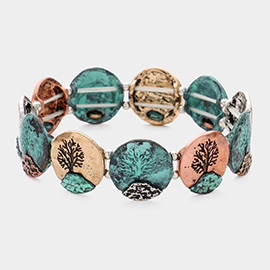 Tree of Life Metal Stretch Bracelet