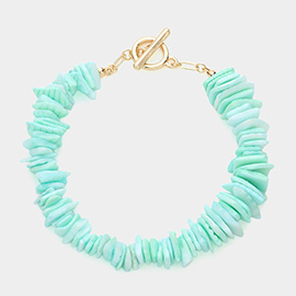 Colored Shell Cluster Toggle Bracelet