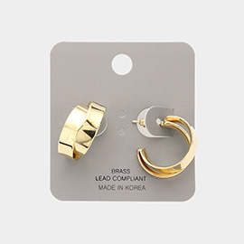 Brass Metal Double Layered Hoop Earrings