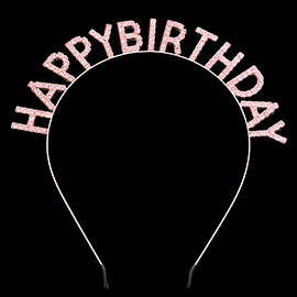 Stone Embellished Happy Birthday Message Headband