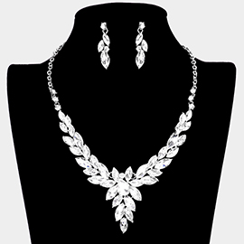 Marquise Stone Cluster Rhinestone Necklace