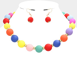 Colored Ball Cluster Necklace