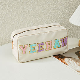 YEEHAW Glittered Chenille Message Pouch Bag