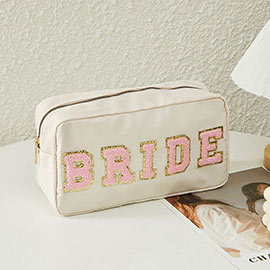 BRIDE Glittered Chenille Message Pouch Bag