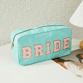 BRIDE Glittered Chenille Message Pouch Bag