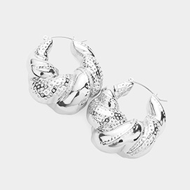 Bold Metal Hoop Pin Catch Earrings