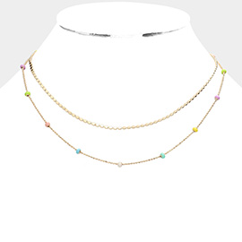 Bead Station Double Layered Necklace