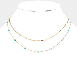 Bead Station Double Layered Necklace