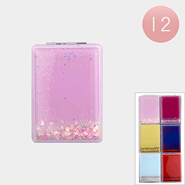 12PCS - Glittered Cosmetic Mirrors