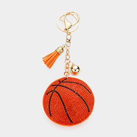 Bling Basketball Tassel Keychain
