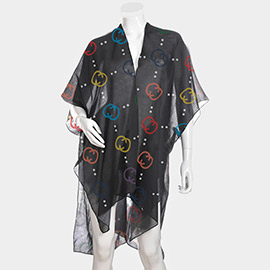 Patterned Cover Up Kimono Poncho
