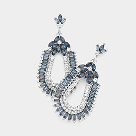 Baguette Cut Crystal Rhinestone Evening Earrings