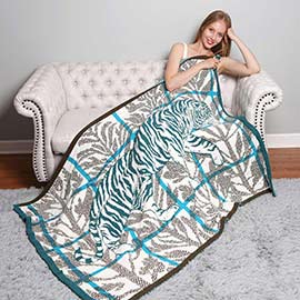 Tiger Accented Forest Throw Blanket