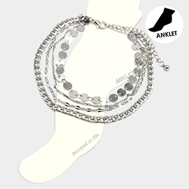 Multi Layered Metal Chain Anklet