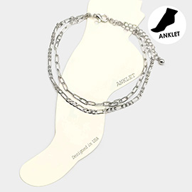Double Layered Metal Chain Anklet