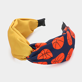 Game Day Basketball Patterned Twisted Headband