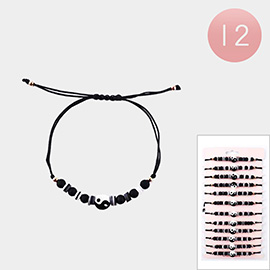 12PCS - Yin Yang Accented Adjustable Bracelets