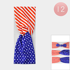 12PCS - American USA Flag Headbands