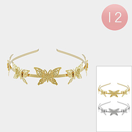 12PCS - Filigree Butterfly Headband