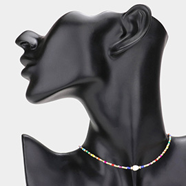 Pearl Accented Beaded Choker Necklace