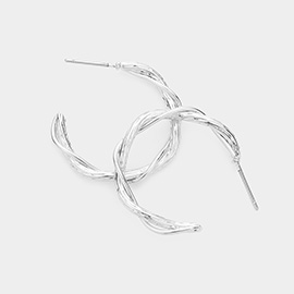 Braided Metal Hoop Earrings