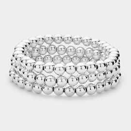 3PCS - Metal Ball Stretch Bracelets
