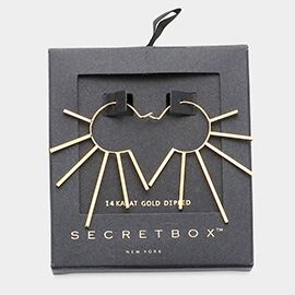 Secret Box _ 14K Gold Dipped Abstract Metal Earrings