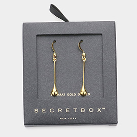 Secret Box _ 14K Gold Dipped Metal Teardrop Dangle Earrings