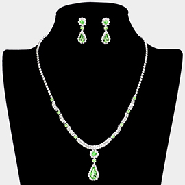 Teardrop Stone Pointed Rhinestone Necklace