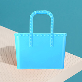Studded Solid Jelly Tote Bag