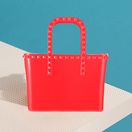 Studded Solid Jelly Tote Bag