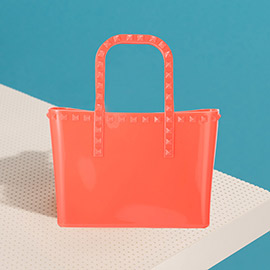 Studded Solid Jelly Tote Bag