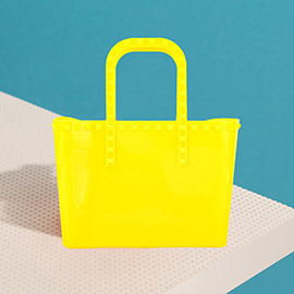Studded Solid Jelly Tote Bag
