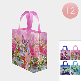 12PCS - Butterfly Flower Leaf Printed Gift Bags