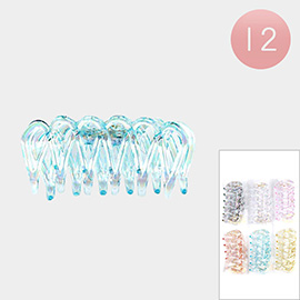 12PCS - Solid Lucite Hair Claw Clips